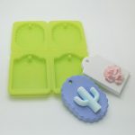 Silicone Tablet Mould 4 pcs Mini Elliptic Lace * Frame (MC285) - Image 2