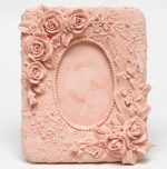Handmade Soap Mould Rose Picture Frame 1 Ball (MH469)