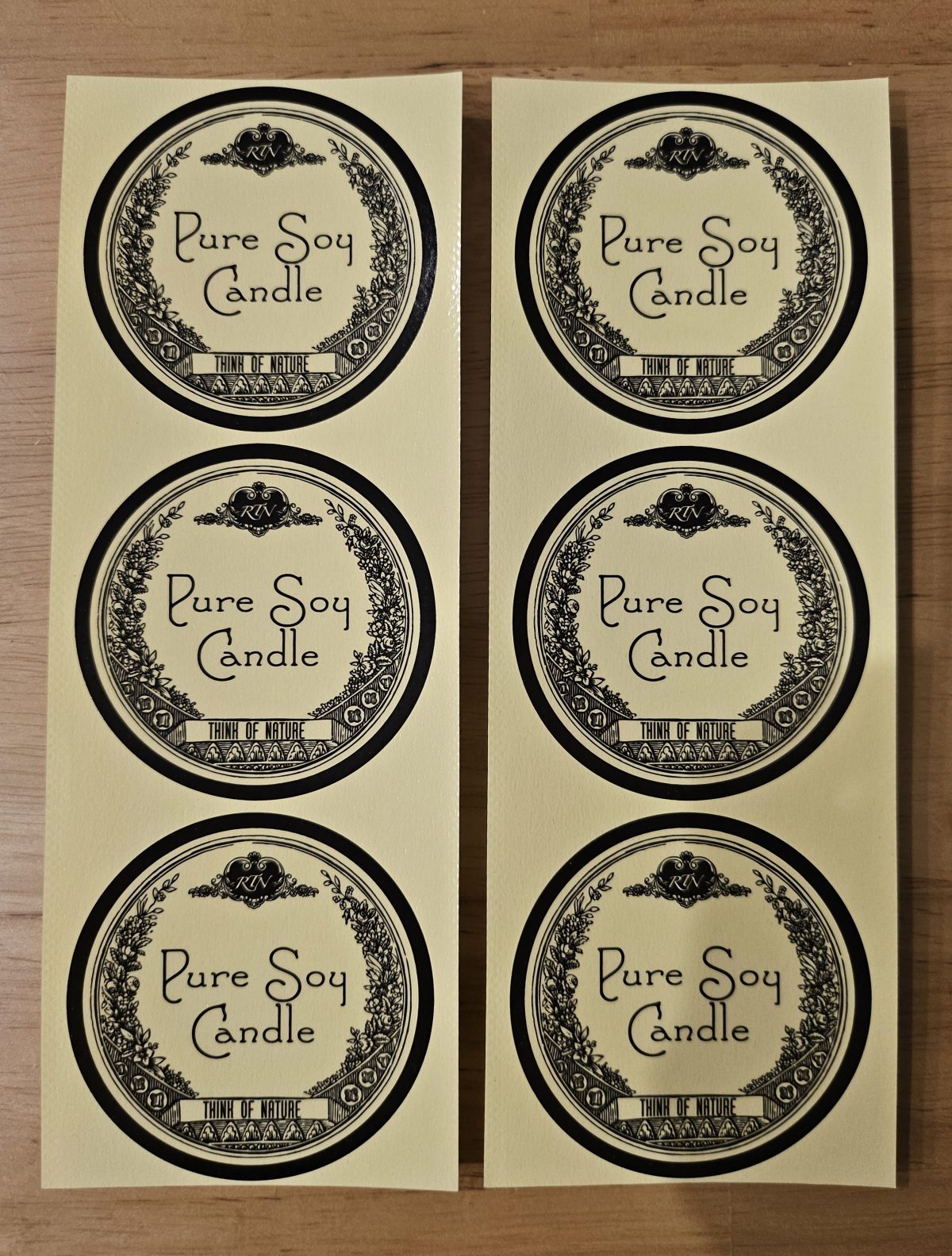 ST-03(투명)스티커 Pure Soy Candle블랙원형 테두리 6.2cm(1장 3매)* 2장 - 이미지 3