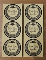 ST-03 (Transparent) Sticker Pure Soy Candle Black Circle border 6.2cm ( 3 stickes per sheet ) 2EA - Image 3