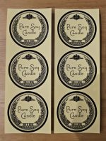 ST-03(투명)스티커 Pure Soy Candle블랙원형 테두리 6.2cm(1장 3매)* 2장 - 이미지 3