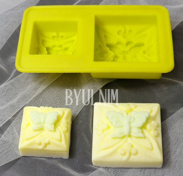 Silicone Soap Mould Square Butterfly 2 Balls (MC016)