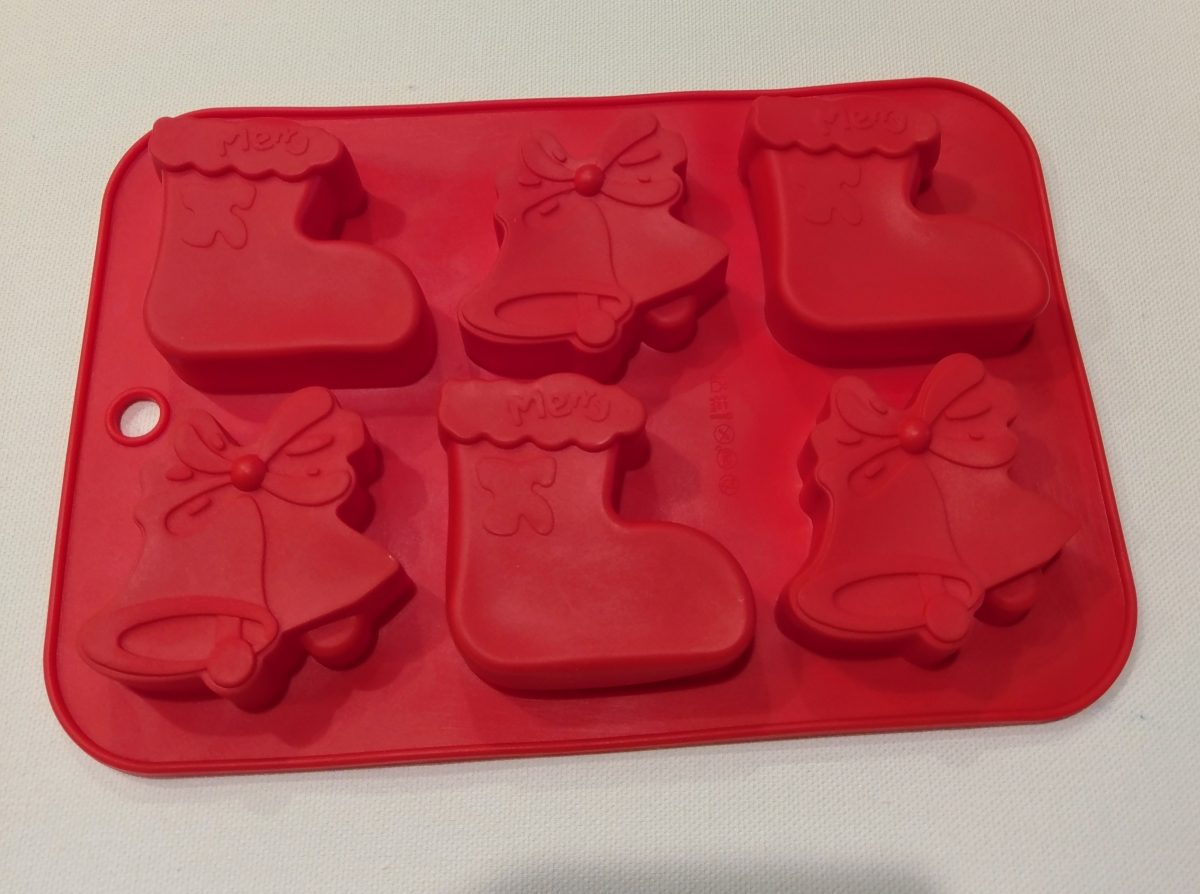 Silicone Soap Mould Christmas Shoes & Bell 6 Balls (MC321) - Image 1