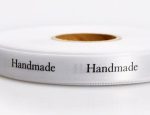 SY372- Ribbon-White  Print (Handmade)10mm (20Yd)