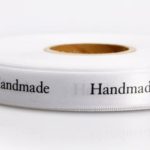 SY372- Ribbon-White  Print (Handmade)10mm (20Yd)