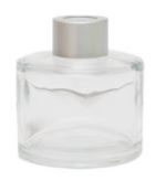 Basic circular diffuser glass container 120ml (Black / Silver cover selection 1)