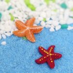 SY087(캔들 악세사리) 미니불가사리(빨강+주황)2p