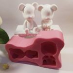 Handmade Soap Mould 2D Two Seated Bear (MH001)