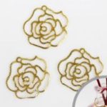 Decorative rose flower 33mm (6 pieces / set)