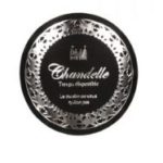 (ST-112) Premium Sticker Chandelle Black Circular Silver Border - ( 6 Stickers per sheet )