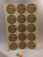 N-405 Round Craft SOAP Sticker (15 Sticker Per Sheet ) - Image 2