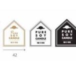 ST-10 House candle sticker PURE SOY CANDLE (Black / White / Ivory)  (10 Stickes per sheet )