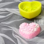 MC223( 실리콘몰드) 러브하트장미 2호-1구