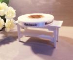 SY372- Ribbon-White  Print (Handmade)10mm (20Yd) - Image 2