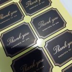 SY 490)땡큐(Thankyou)  금박스티커 1장 10 pcs( 블랙& 화이트) 선택1