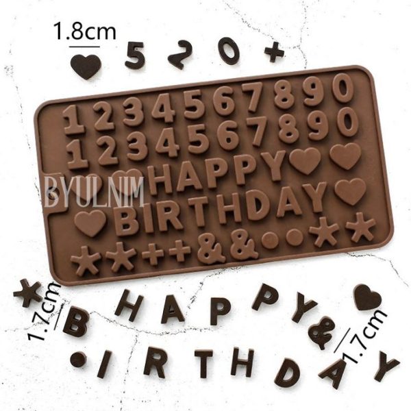 Silicone Soap Mould (Mini) Birthday Decoration Alphabet Number Multi Mould -(MC376)