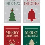 SY492-Merry Christmas Square Stickers 4 Pieces * 2EA