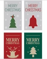 SY492-메리크리스마스 사각 스티커 4종세트*2장